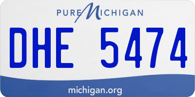 MI license plate DHE5474