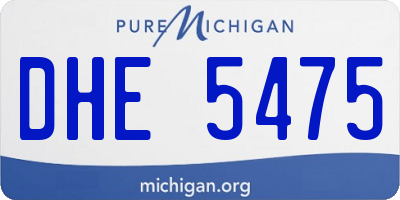 MI license plate DHE5475
