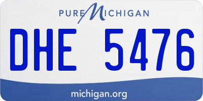 MI license plate DHE5476