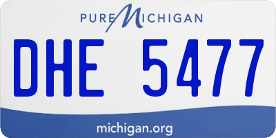 MI license plate DHE5477