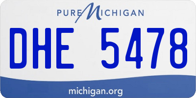 MI license plate DHE5478