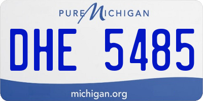 MI license plate DHE5485