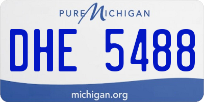 MI license plate DHE5488