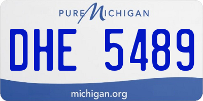 MI license plate DHE5489