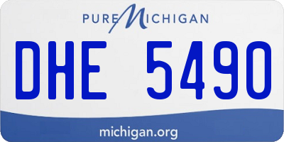 MI license plate DHE5490