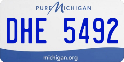 MI license plate DHE5492