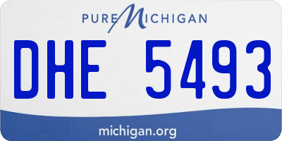 MI license plate DHE5493