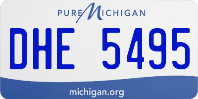 MI license plate DHE5495