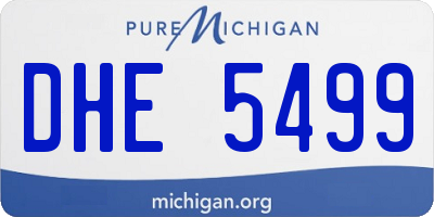 MI license plate DHE5499