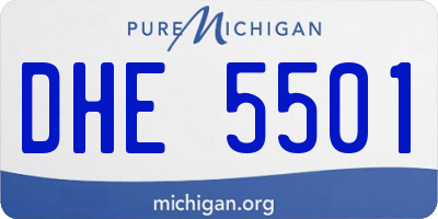 MI license plate DHE5501
