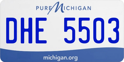 MI license plate DHE5503