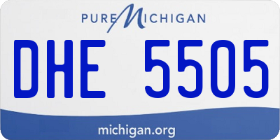 MI license plate DHE5505