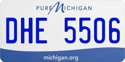 MI license plate DHE5506