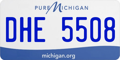 MI license plate DHE5508