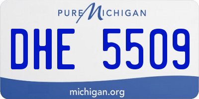 MI license plate DHE5509