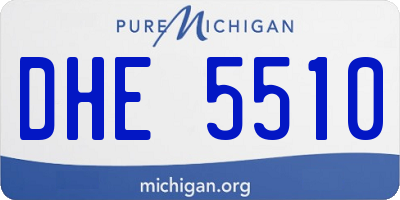MI license plate DHE5510