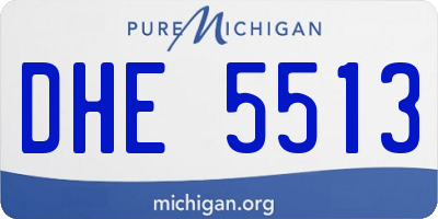 MI license plate DHE5513