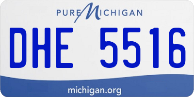 MI license plate DHE5516