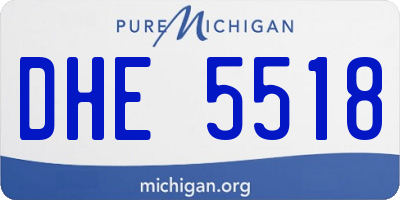MI license plate DHE5518