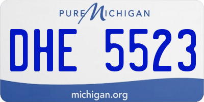MI license plate DHE5523