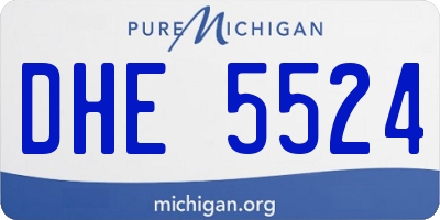 MI license plate DHE5524