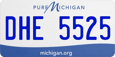 MI license plate DHE5525