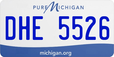 MI license plate DHE5526