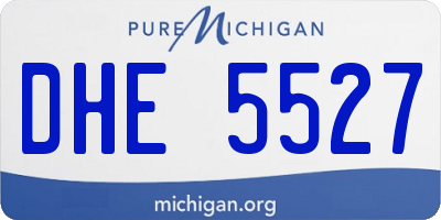 MI license plate DHE5527