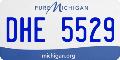 MI license plate DHE5529