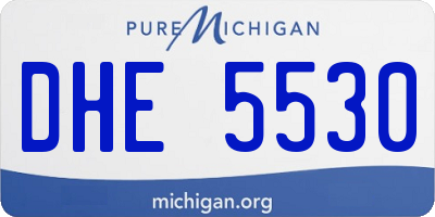 MI license plate DHE5530