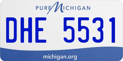 MI license plate DHE5531