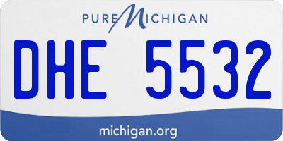 MI license plate DHE5532