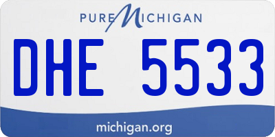 MI license plate DHE5533