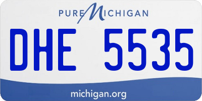 MI license plate DHE5535