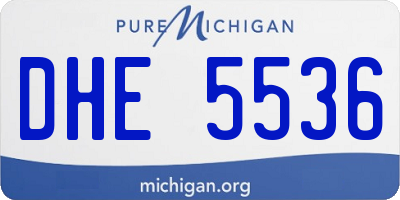 MI license plate DHE5536