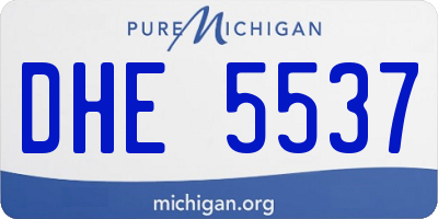 MI license plate DHE5537