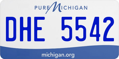 MI license plate DHE5542