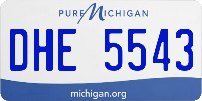 MI license plate DHE5543