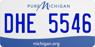 MI license plate DHE5546