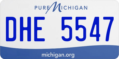 MI license plate DHE5547