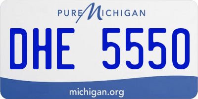 MI license plate DHE5550