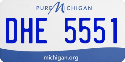 MI license plate DHE5551