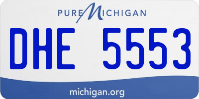 MI license plate DHE5553