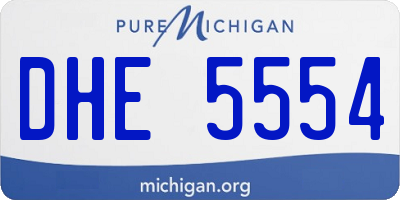 MI license plate DHE5554