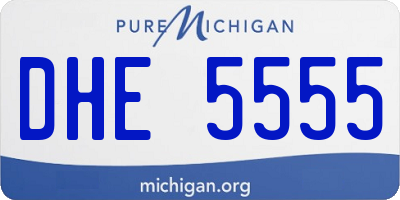 MI license plate DHE5555