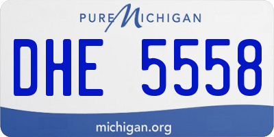 MI license plate DHE5558