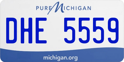 MI license plate DHE5559