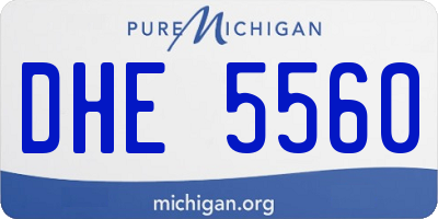 MI license plate DHE5560