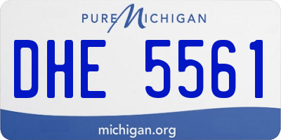 MI license plate DHE5561