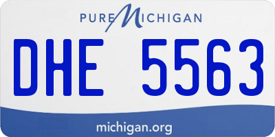 MI license plate DHE5563